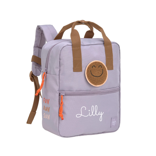 Lässig lila Kindergartenrucksack Square - Little Gang Personalisierung — Detailansicht 2