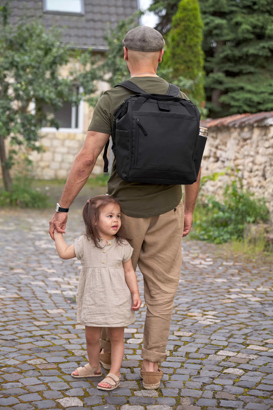 Lässig Wickelrucksack Goldie Up Green Label Schwarz Detailansicht