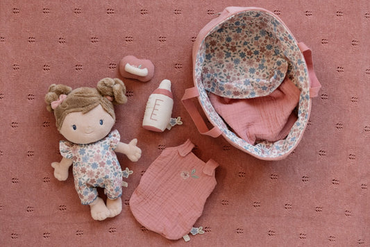 Little Dutch Babypuppe im Körbchen Rosa Personalisierung Name Funktionen Detail