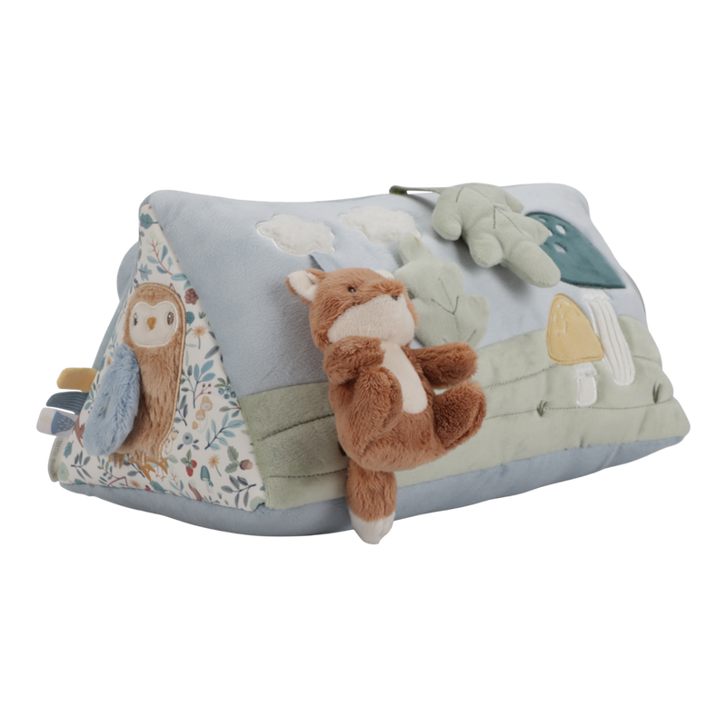 Aktivitätsdreieck Forest Friends Blau mit Fuchs und Eule Studio-Aufnahme