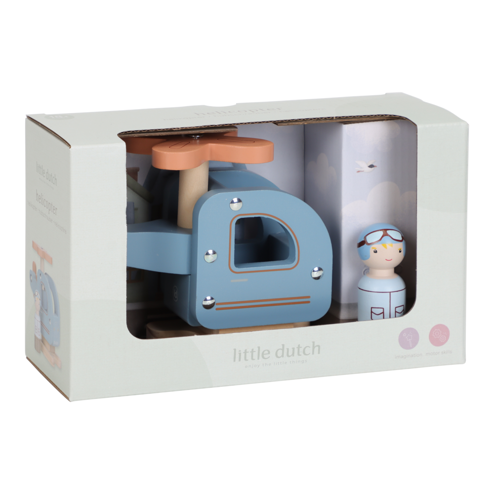 Little Dutch Holzspielzeug Hubschrauber - Blau Bild 12