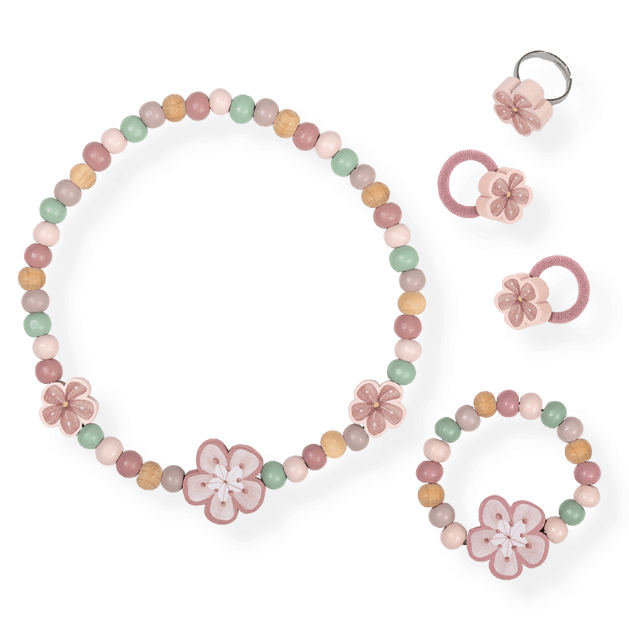 Little Dutch Rosa Schmuckset Blume Holz
