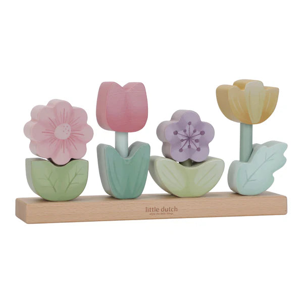 Little Dutch Holz Stapelpuzzle Blumen Fairy Garden
