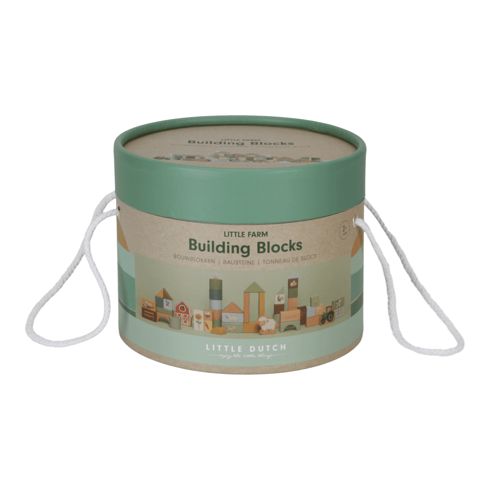 Little Dutch grün Bausteine Little Farm Holzbauklötze