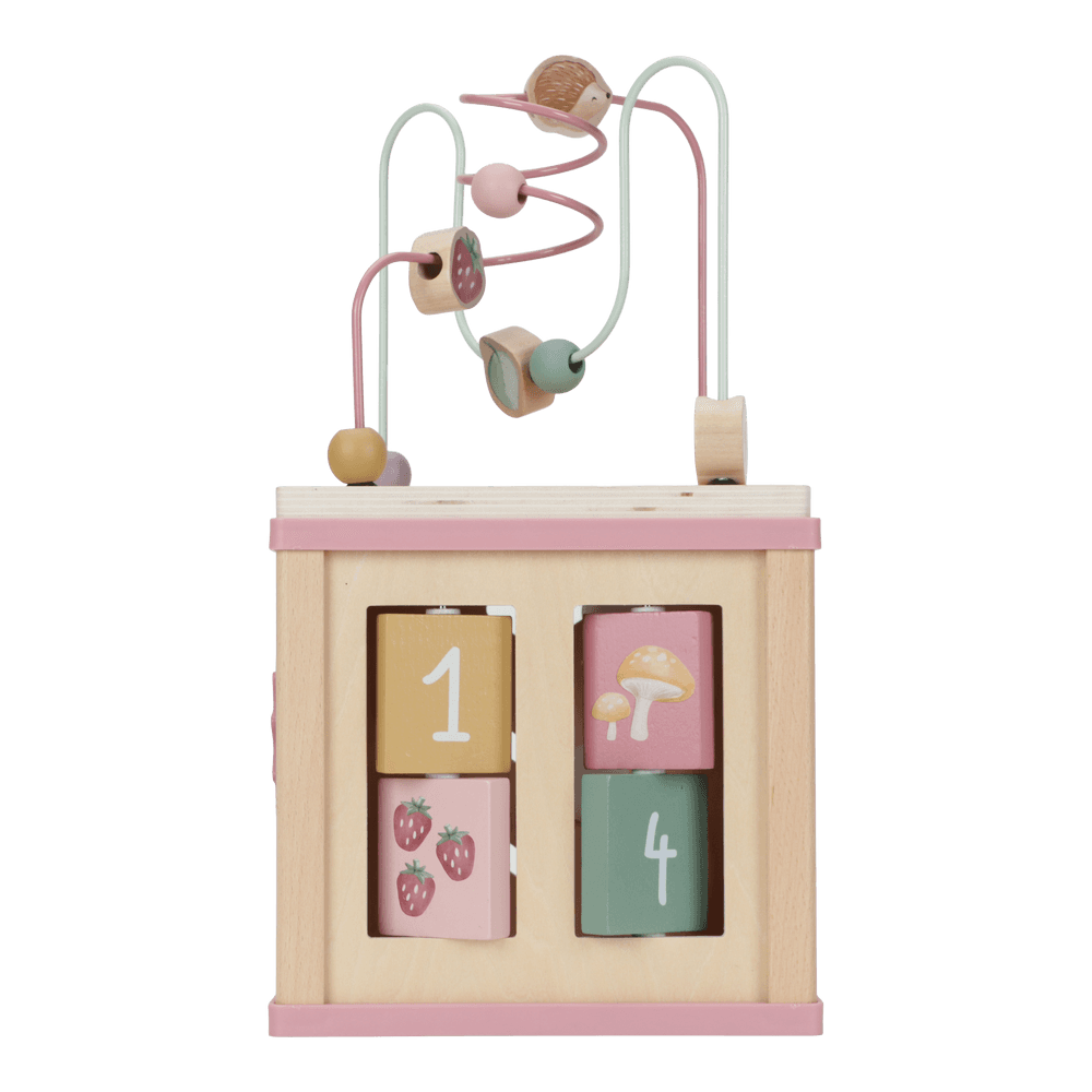 Little Dutch rosa Holz Aktivitäten Motorik Würfel