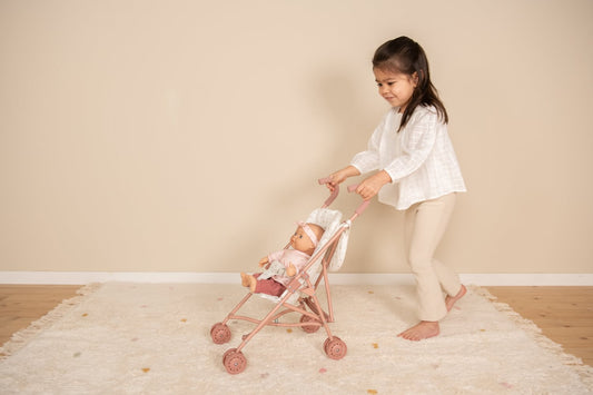 Little Dutch rosa Puppenbuggy aus Metall Detailansicht