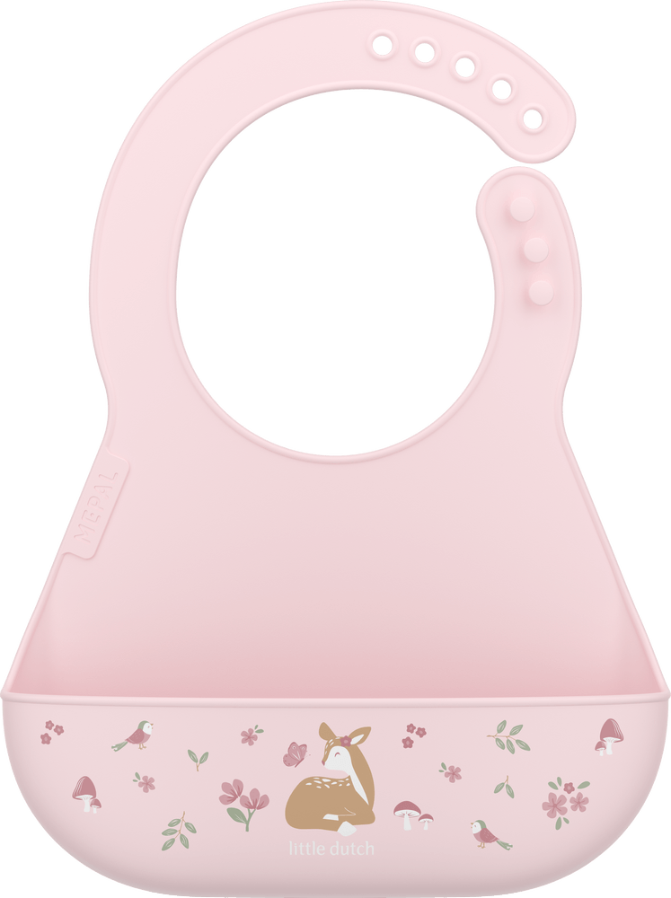 Little Dutch rosa Silikon Lätzchen Mio - Fairy Garden Mepal