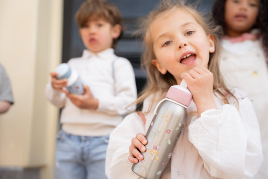 Little Dutch rosa Thermoflasche Flip-Up campus 350 ml - Fairy Garden Mepal