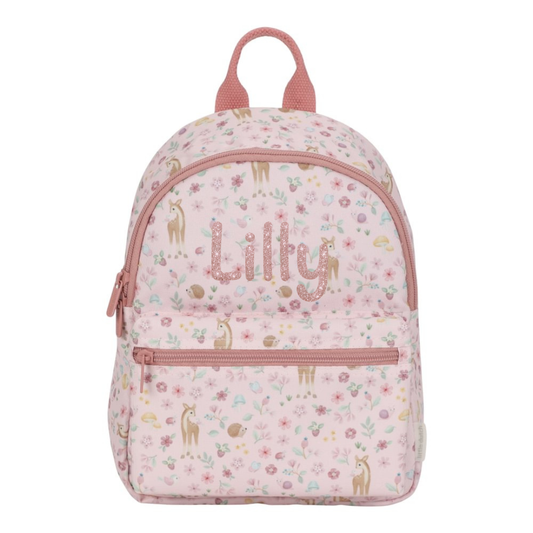 Little Dutch Rosa Kinder Rucksack Fairy Garden Personalisierung mit Namen Detailansicht