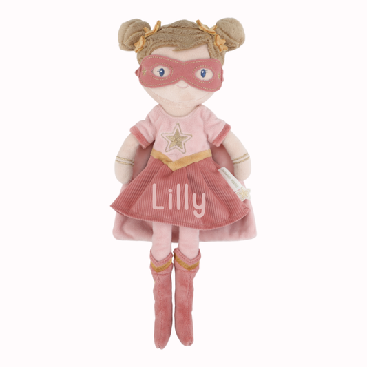 Little Dutch Schmusepuppe Superheld Rosa Detailansicht