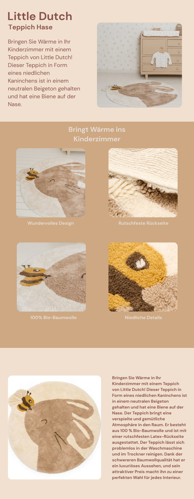 Little Dutch Teppich Hase