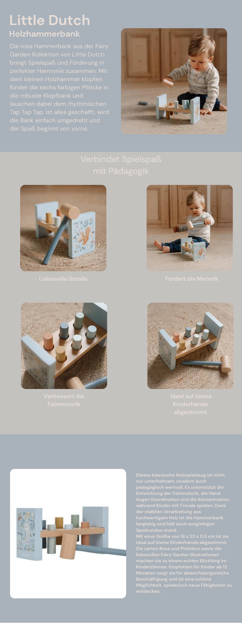 Little Dutch Blaue Hammerbank Forest Friends