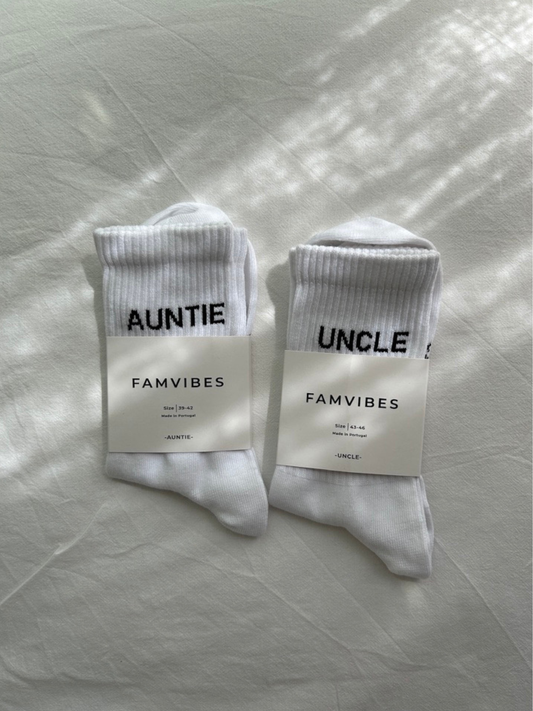 Famvibes Auntie & Uncle Socken Set weiß