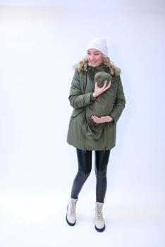 Love2Wait 3-in-1-Parka Umstandsjacke Tragejacke für Schwangerschaft & Stillzeit Olive Grün C212012-054