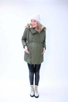 Love2Wait 3-in-1-Parka Umstandsjacke Tragejacke für Schwangerschaft & Stillzeit Olive Grün C212012-054