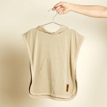 Cloby UV Poncho gestreift Sandy Beach Olivgrün UPF-50+ von der Seite