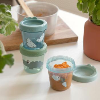 Done by Deer Baby Snackbox 3-er Set Croco grün Detailansicht