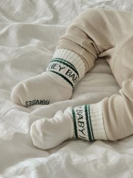 famvibes Hey Baby Socken grün gestreift milk-green 0-1 Jahre Detailansicht