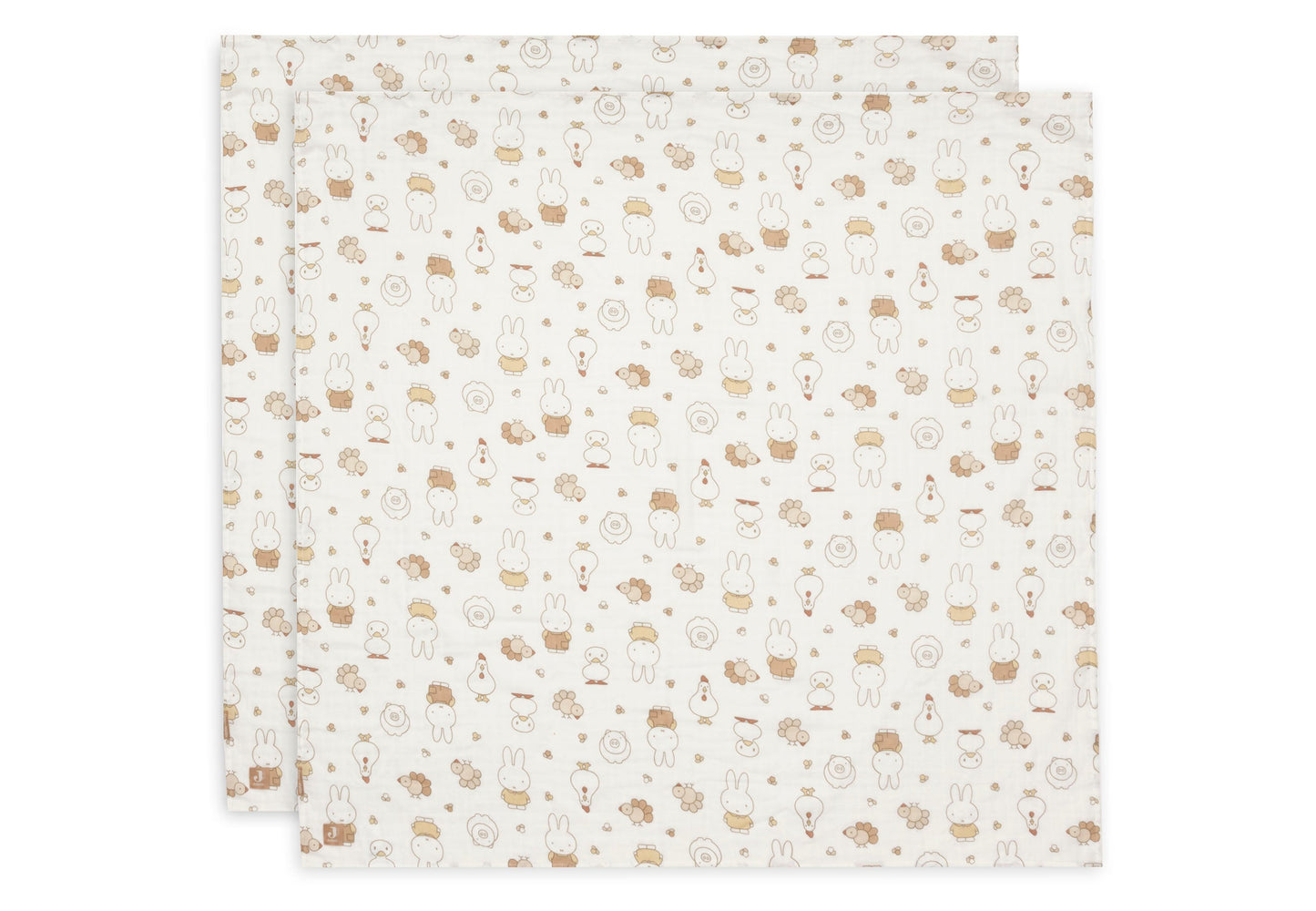 Jollein Mullwindeln Hydrophil 115x115cm - Miffy Family Farm - 2 Stück 535-852-68156 Tuch Jollein – Studio Produktbild Frontansicht