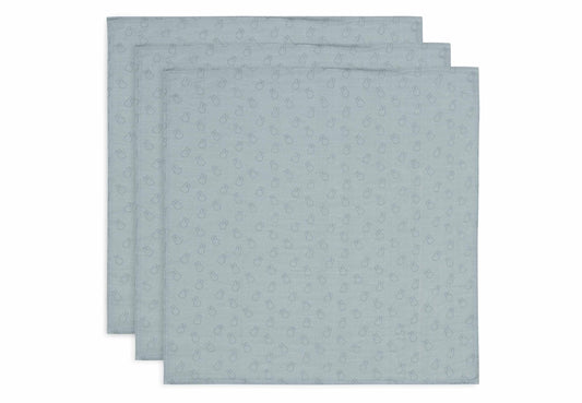 Jollein Spucktuch Hydrophil 70x70cm Miffy Silhouettes - 3 Stück 535-851-68067 Tuch Jollein – Detailaufnahme Material und Verarbeitung