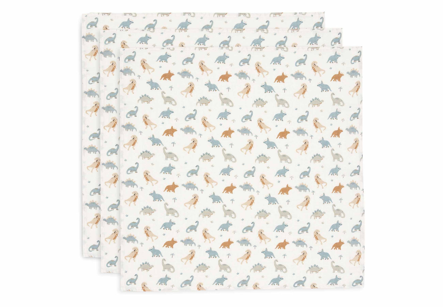 Jollein Spucktuch Hydrophil 70x70cm - Roarsome - 3 Stück 535-851-67100 Tuch Jollein – Studio Produktbild Frontansicht