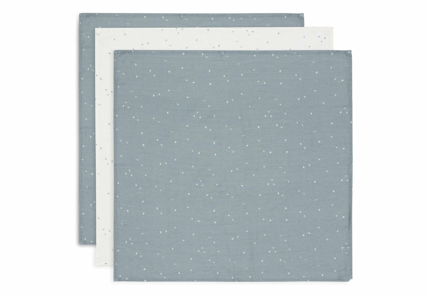Jollein Spucktuch Hydrophil 70x70cm Twinkling - 3 Stück 535-851-67101 Tuch Jollein – Detailaufnahme Material und Verarbeitung