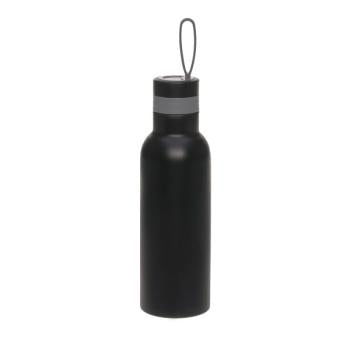 laessig Edelstahl Trinkflasche BOLD Schwarz mit Verpackung