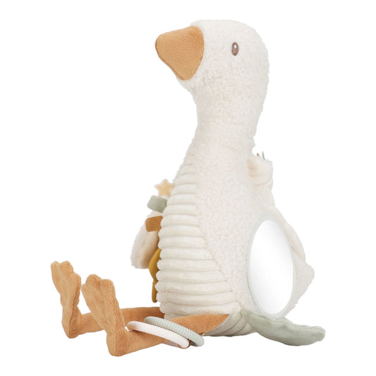 Aktivitätenkuscheltier Goose Detail der Anhänger Baby-Gans-Anhänger und Stern-Beißring