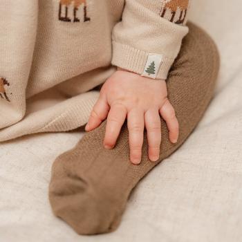 Little Dutch Gestrickte Strumpfhose Kabel braun Weihnachten Detailansicht