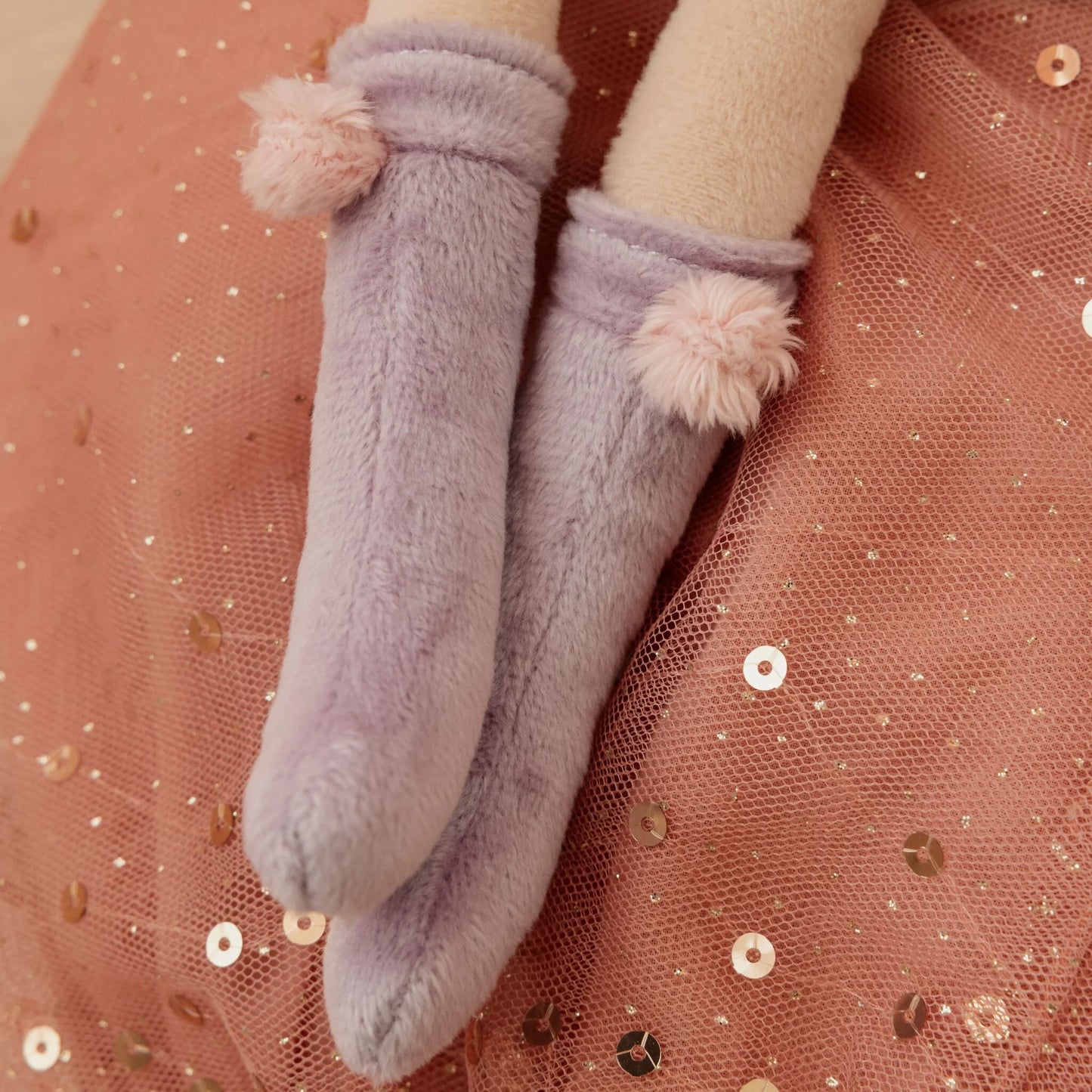 Kuschelpuppe mit roten Haaren - Ava von Little Dutch in Lila mit Blumenkleid - LD4667