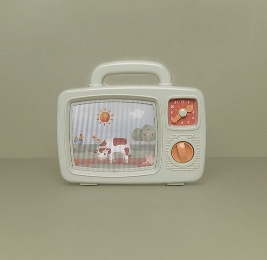 Little Dutch Musik TV Little Farm - Spieluhr aufziehbarer Fernseher für Baby – Detailansicht