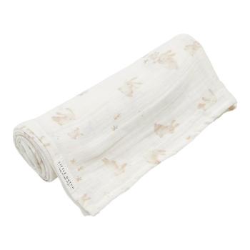 Little Dutch Musselintuch Swaddle 120 x 120 Baby Bunny Little Dutch Detailansicht