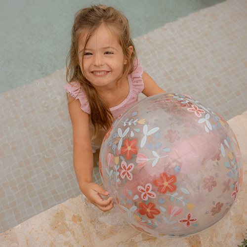 Little Dutch rosa 3D Strandball Blume Pink Flowers – Detailansicht