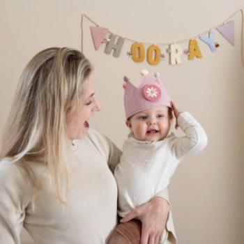 Little Dutch rosa Geburtstagskrone mit Zahlen 1 Detailansicht