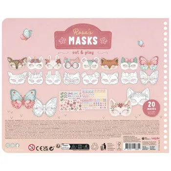 Little Dutch Scrapbook Rosa Masken mit Schere