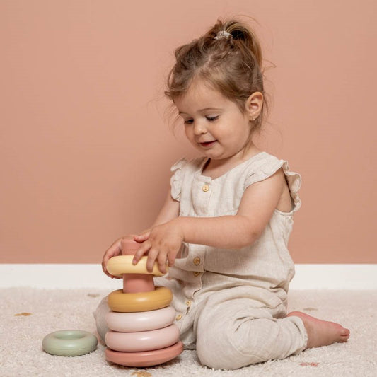 Little Dutch Stapelringe rosa Kunststoff – Detailansicht