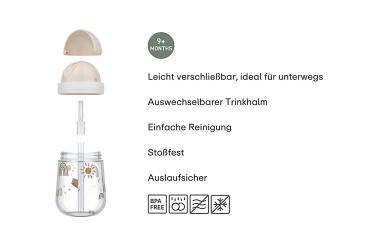 Little Dutch Strohhalmbecher blau Mepal Mio 300 ml - Forest Friends