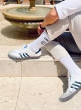 loones Happy Dad Socken weiss - smiley - one size