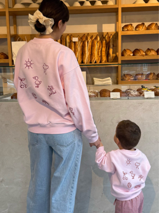 Famvibes Family Set Place to grow Sweatshirts rosa