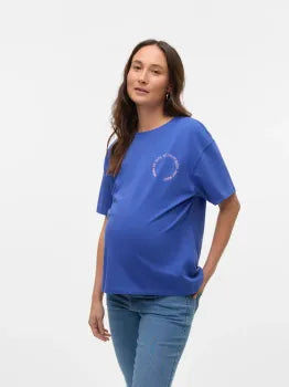 MAMALICIOUS Umstands-T-Shirt MAMA be nice - blau