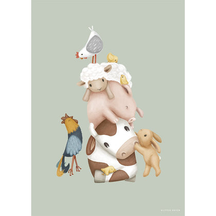 Poster Multicolor Größe A3 Little Farm