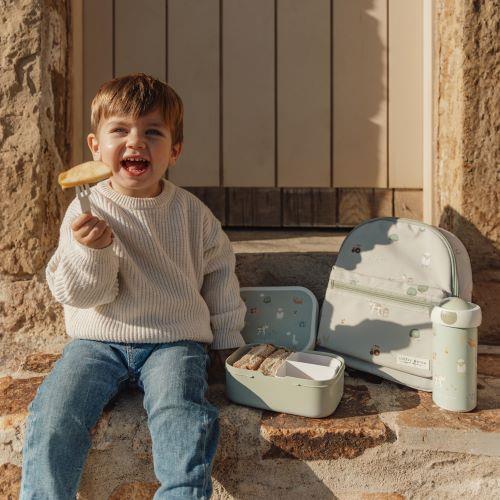 Lunchset Schulbecher und Lunchbox Grün Little Farm Anwendung