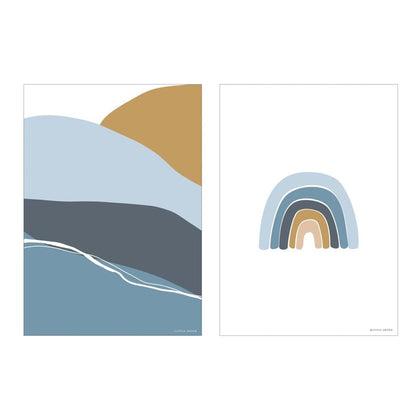 Poster Horizon Blau A3
