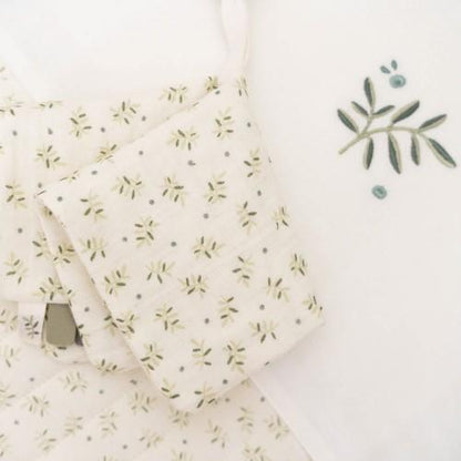Bettlaken Grün Essentials Blueberry Leaves Detail 3