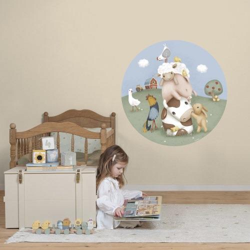 Tapetenkreis Mehrfarbig Little Farm Anwendung