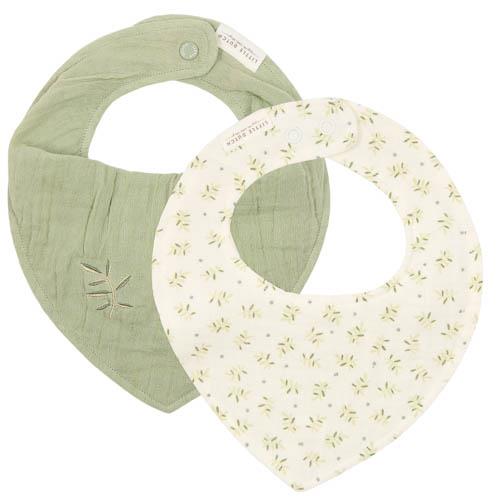 Little Dutch 2er Pack Bandana Lätzchen Grün Essentials Blueberry Leaves Hauptansicht