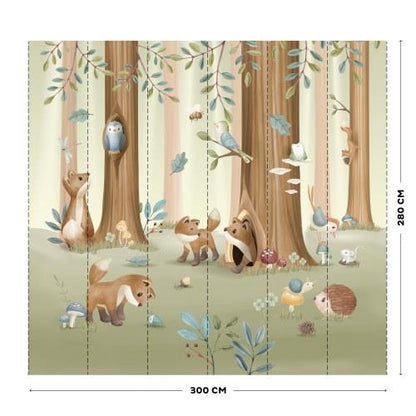 Fototapete Mehrfarbig Forest Friends Detail 3