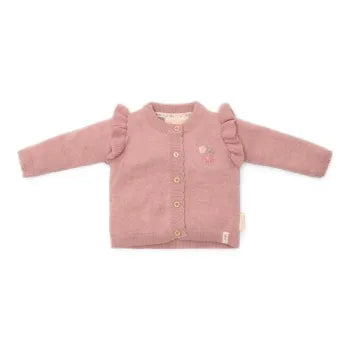 Little Dutch rosa Strickjacke Fairy Pink Rüschen - Baumwolle Bio Gr. 44 -74