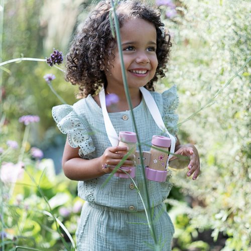 Little Dutch rosa Kinder Fernglas Holz - Fairy Garden - Lifestyle