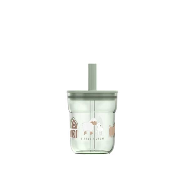 Kinderglas 250 ml Mit Strohhalm Little Farm Studio Aufnahme